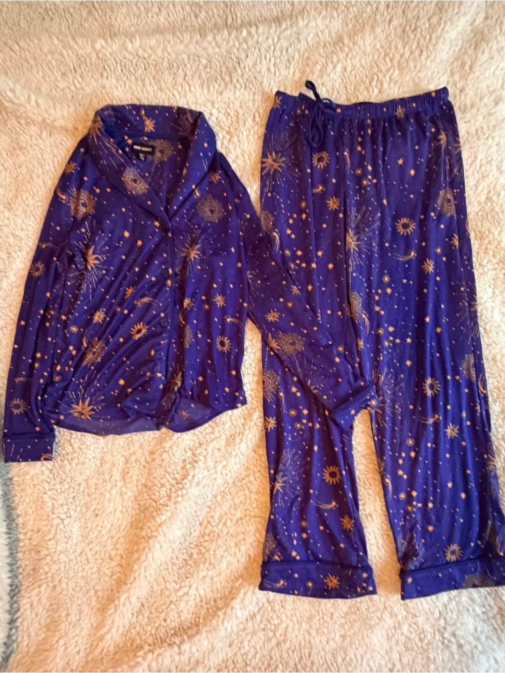 Room Service Women’s Celestial Star & Sun Print Pajama Set Xs